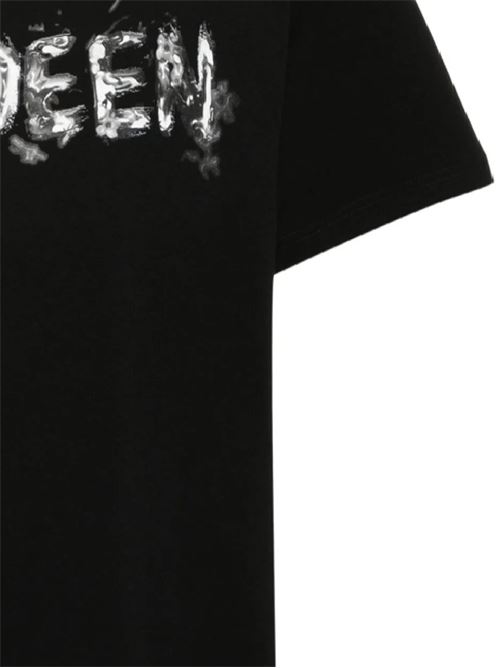 Black T-shirt with logo print Alexander McQueen | 794578QTABO0528